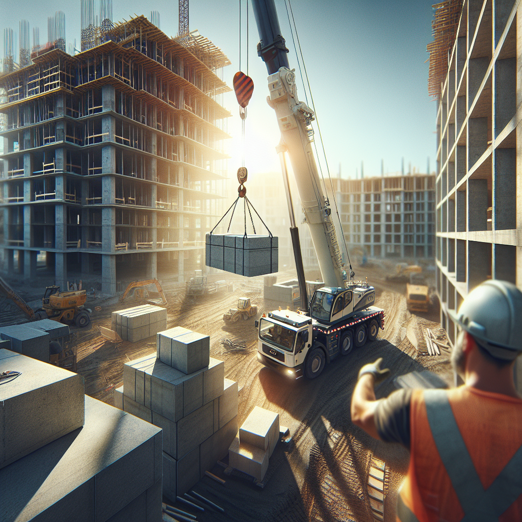 Подъём строительных блоков автокраном: практические советы