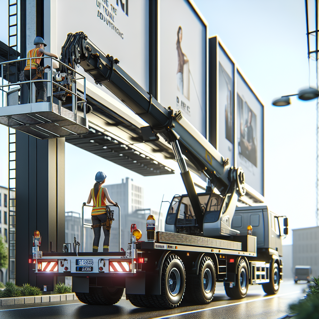 Аренда техники для замены рекламных щитов и растяжек