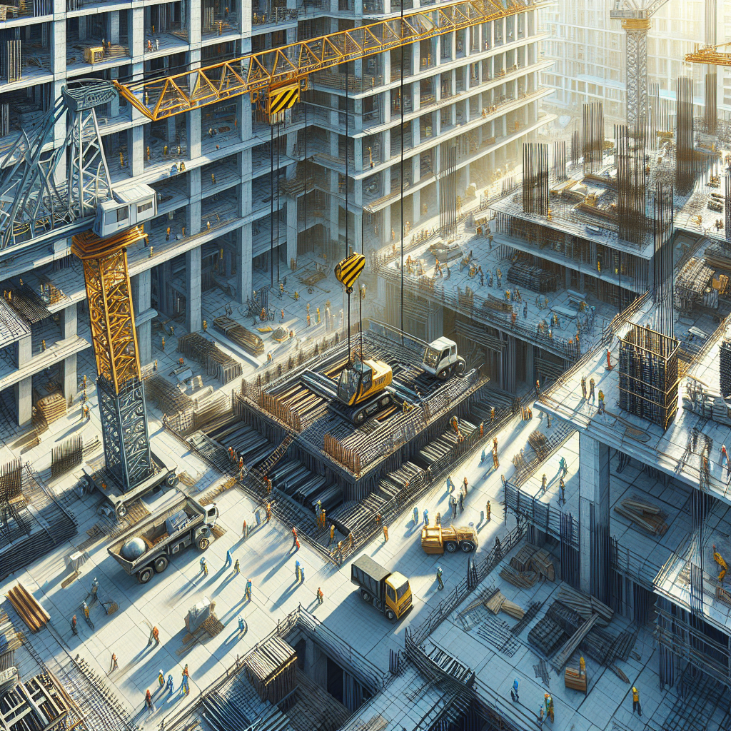 Работа автокрана на ограниченной площадке